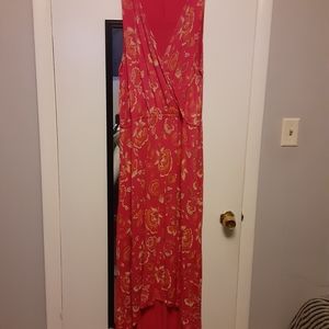 Pink paisley hi-low dress